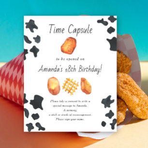 Nugget-tijdscapsule 1e verjaardag geslachtsneutraa poster