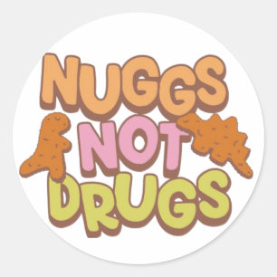 Nuggs geen drugs ronde sticker