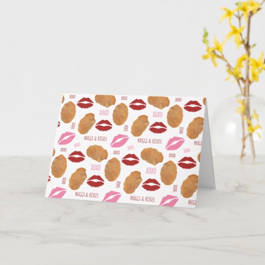 Nuggs & Kisses Chicken Nugget Lips Valentijnse Kaart (Gele Bloem)