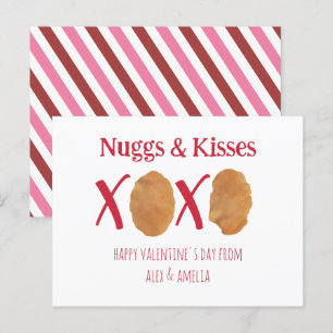 Nuggs Kisses Kip Nuggets Pun Valentijn Streep Briefkaart