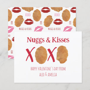 Nuggs & Kisses Kip Nuggets Punny Valentijn Briefkaart
