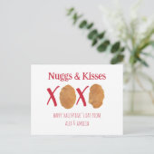 Nuggs & Kisses Kip Nuggets Punny Valentijn Briefkaart (Staand voorkant)