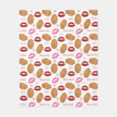 Nuggs- & Kisses Lips Valentijns Patroon Fleece Deken (Voorkant)