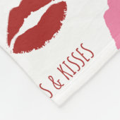 Nuggs- & Kisses Lips Valentijns Patroon Fleece Deken (Hoek)