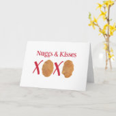 Nuggs & Kisses Punny Valentijnsdag Kaart (Gele Bloem)