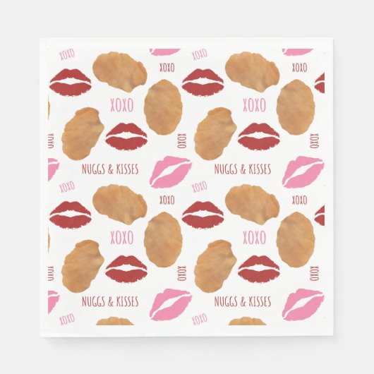 Nuggs & Kisses Valentijn Pattern Nuggets Lips Servet (Voorkant)