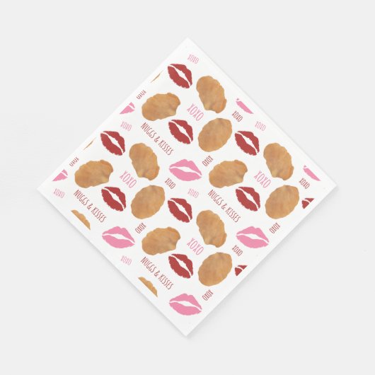Nuggs & Kisses Valentijn Pattern Nuggets Lips Servet (Hoek)