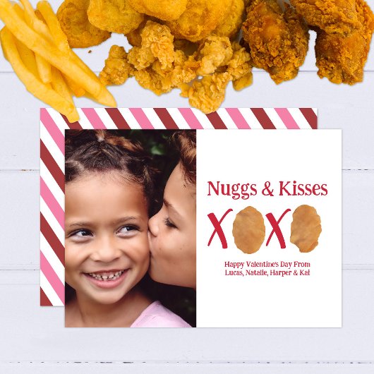 Nuggs & Kisses XOXO Stripe Valentijn Foto Kaart