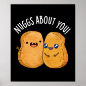 Nuggs over je grappige eten Nugget Pun Dark BG Poster (Voorkant)