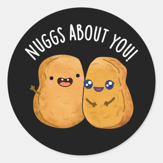 Nuggs over je grappige eten Nugget Pun Dark BG Ronde Sticker (Voorkant)