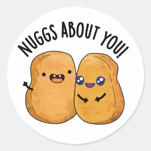 Nuggs over je grappige eten Nugget Pun Ronde Sticker (Voorkant)