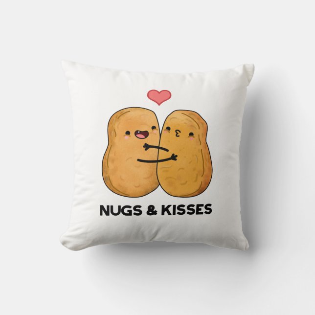 Nugs en Kisses Funny Chicken Nugget Pun Kussen (Voorkant)