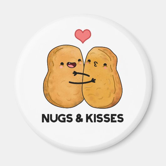 Nugs en Kisses Funny Chicken Nugget Pun Magneet (Voorkant)
