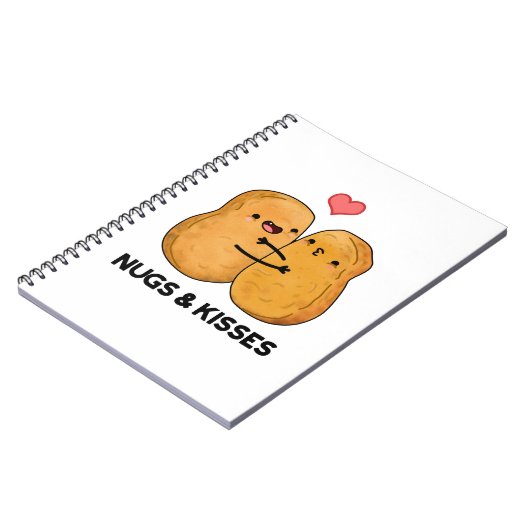 Nugs en Kisses Funny Chicken Nugget Pun Notitieboek (Linkerzijde)