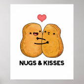 Nugs en Kisses Funny Chicken Nugget Pun Poster (Voorkant)