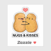 Nugs en Kisses Funny Chicken Nugget Pun Sticker (Vel)