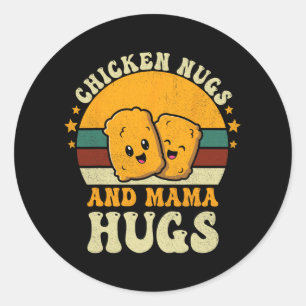 Nugs en mama knuffels peuter voor kip nugget liefd ronde sticker