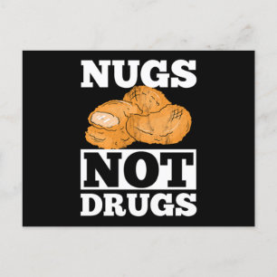 Nugs not Drugs Gift Funny Minimalist T - shirts Briefkaart