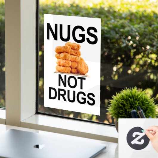 NUGS NOT DRUGS RAAMSTICKER (Kantoor)