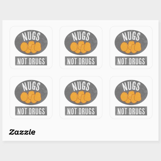 Nugs Not Drugs Vierkante Sticker (Vel)