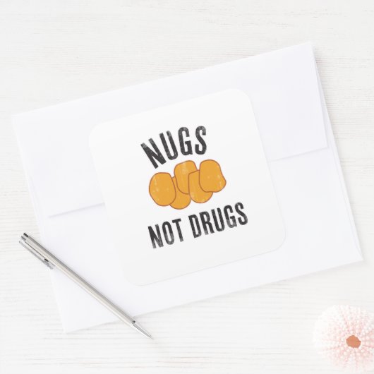 Nugs Not Drugs Vierkante Sticker (Envelop)
