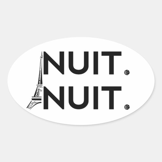 Nuit Nuit Ovale Sticker (Voorkant)