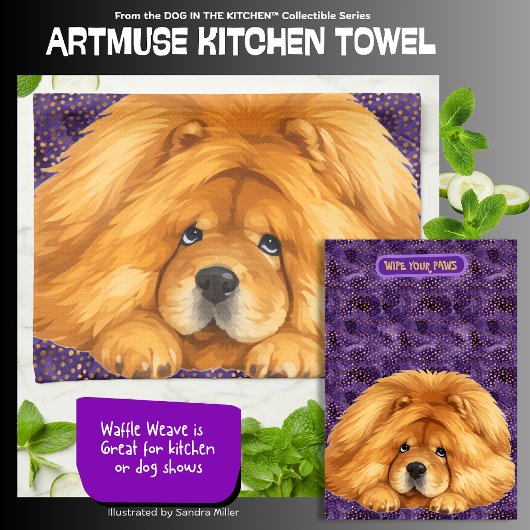 NUK- Red Chow - ArtMuse Kitchen Towels Theedoek