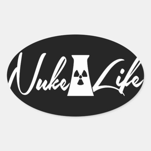 Nuke-Life Ovale Sticker (Voorkant)