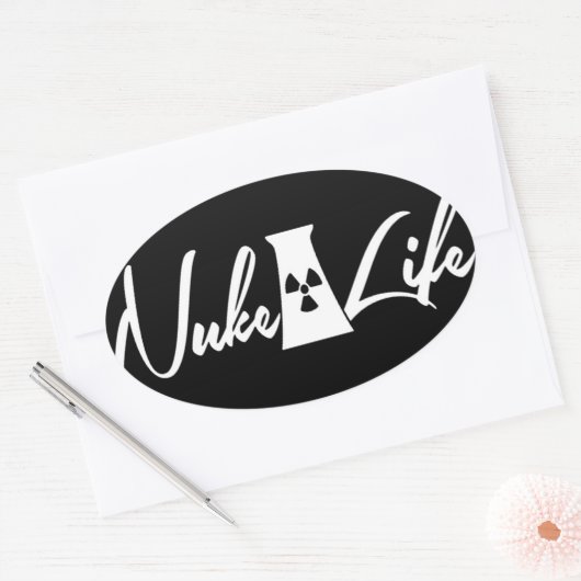 Nuke-Life Ovale Sticker (Envelop)