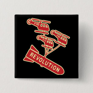 Nuke Revolution Vierkante Button 5,1 Cm