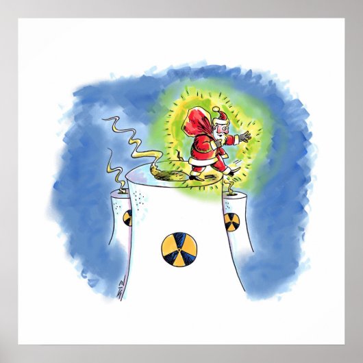 Nuked Kerstman matte poster (Voorkant)