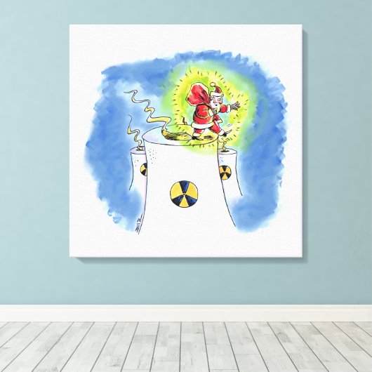 Nuked Santa Claus canvas print (Insitu (Houten vloer))