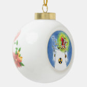 Nuked Santa Claus keramische kerstbal ornament (Links)