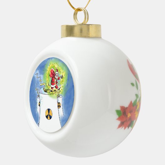 Nuked Santa Claus keramische kerstbal ornament (Rechts)