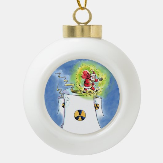 Nuked Santa Claus keramische kerstbal ornament (Voorkant)
