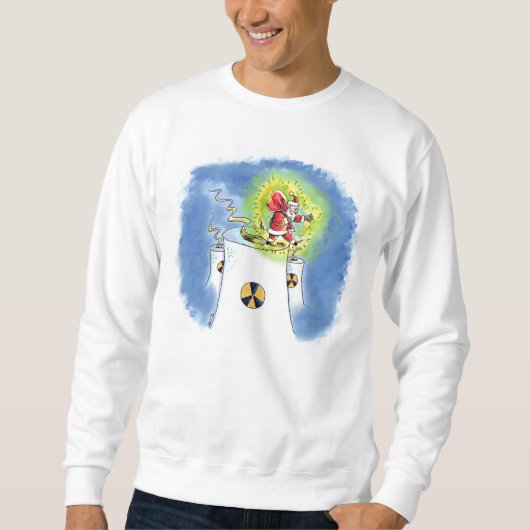 Nuked Santa Claus mannen wit sweatshirt (Voorkant)