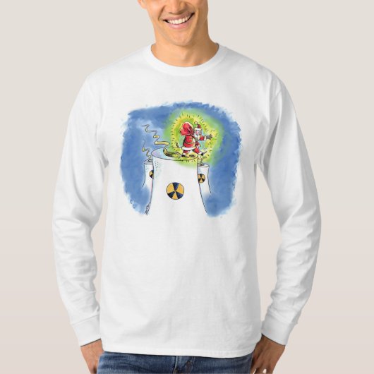 Nuked Santa Claus mannen wit T-shirt met lange mou (Voorkant)