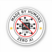 Nul AI 100% menselijke inhoud Sticker (Voorkant)