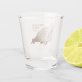 Nul Clucks Linkertekst met weinig bruine kip Shot Glas (Achterkant)