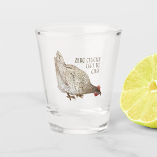Nul Clucks Linkertekst met weinig bruine kip Shot Glas