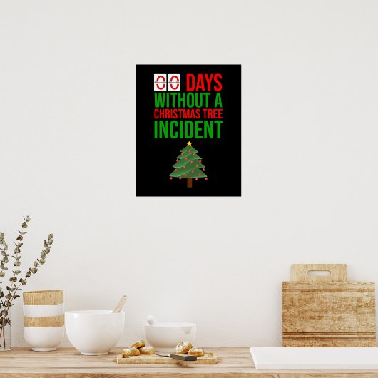 Nul dagen zonder kerstboom poster (Keuken)