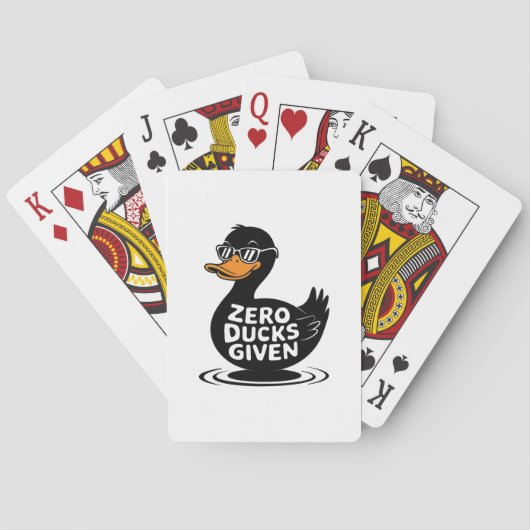 Nul Eenden Gegeven - Grappig Cool Eend Ontwerp Pokerkaarten (Achterkant)