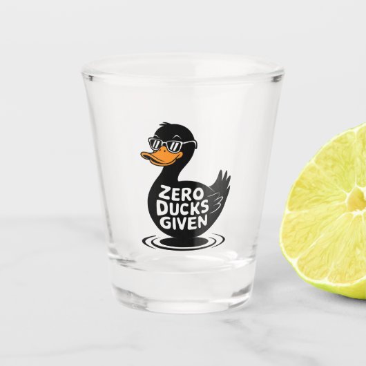 Nul Eenden Gegeven - Grappig Cool Eend Ontwerp Shot Glas (Voorkant)