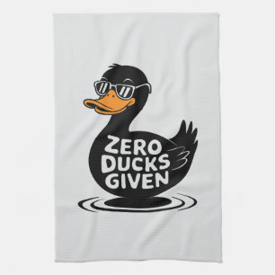 Nul Eenden Gegeven - Grappig Cool Eend Ontwerp Theedoek
