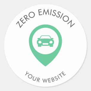 Nul-emissie Eenvoudige tekst Ronde Sticker