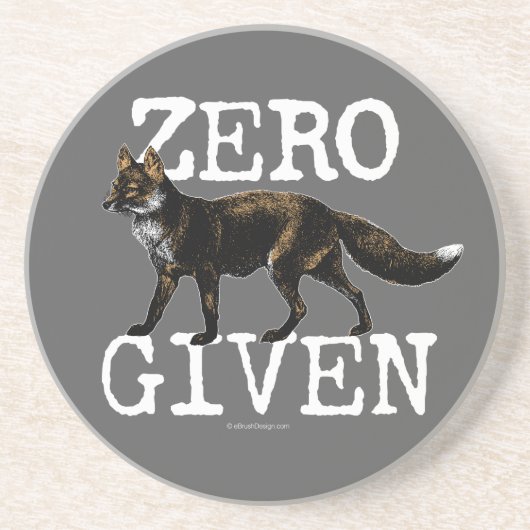 Nul (Fox) gegeven Zandsteen Onderzetter (Voorkant)