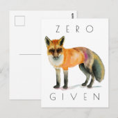 Nul Fox toegediend Briefkaart (Voorkant / Achterkant)