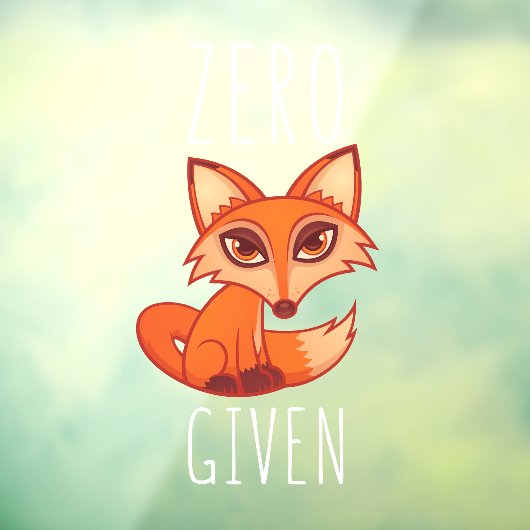 Nul Fox toegediend Raamsticker (Vel 3)