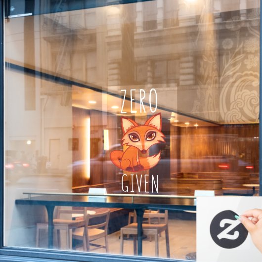 Nul Fox toegediend Raamsticker (Cafe Raam)