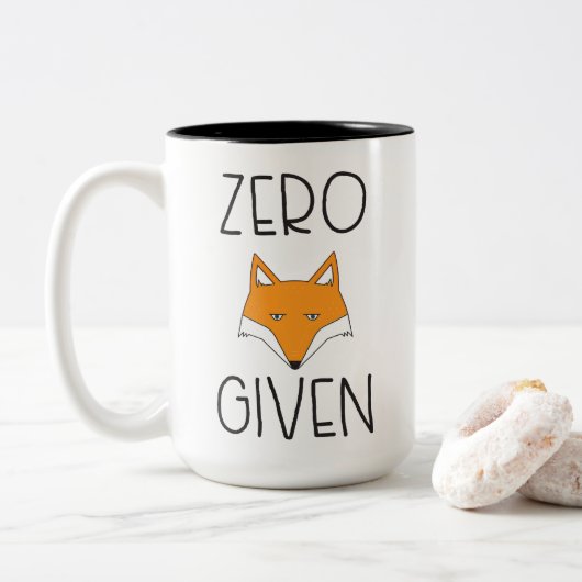 Nul Fox toegediend Tweekleurige Koffiemok (Met donut)